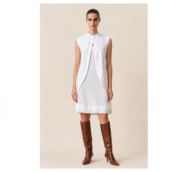 Brunello Cucinelli Dresses & Skirts - BRUNELLO CUCINELLI Sleeveless Cutaway Layered Dress